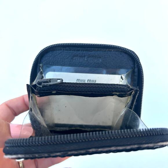 Vintage Miu Miu Y2K 2000s Black Sequin Zip Around Wallet Prada Small Micro - Picture 6 of 10